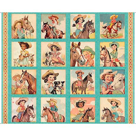 HEY COWGIRL PANEL 90CM X 112CM