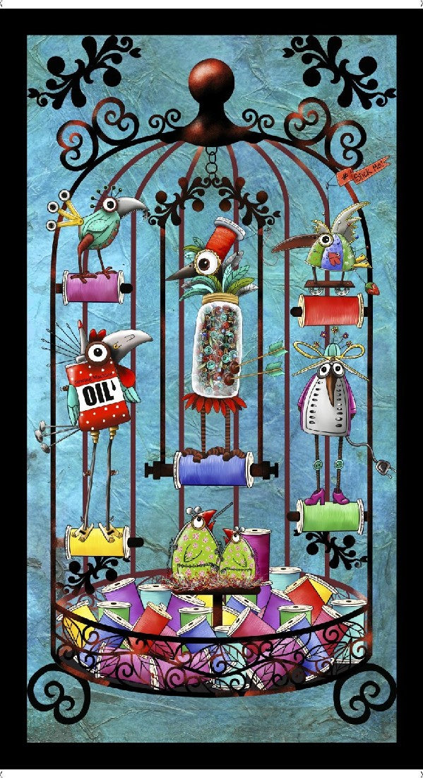 STEAMPUNK STITCHERY - BIRD CAGE SEWING PANEL
