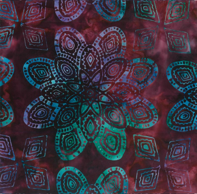 BATIK JEWEL MANDALA - PURPLE LARGE BLUE FLOWER