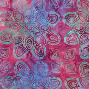 BATIK JEWEL MANDALA - PINK WITH BLUE FLOWERS