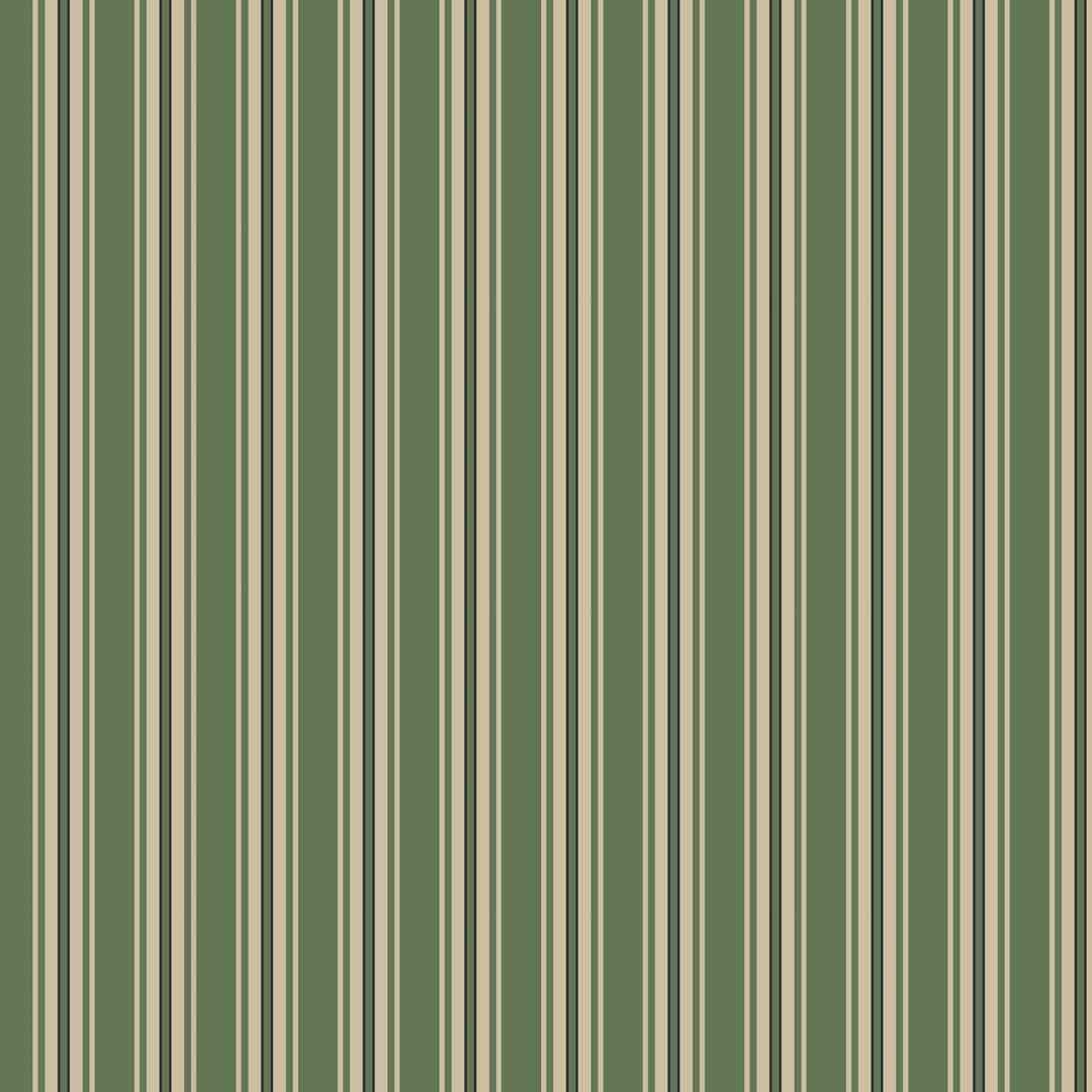 COMPTOIR DE TOILE YD WOVEN ROSALIE GREEN WHITE BLACK STRIPE