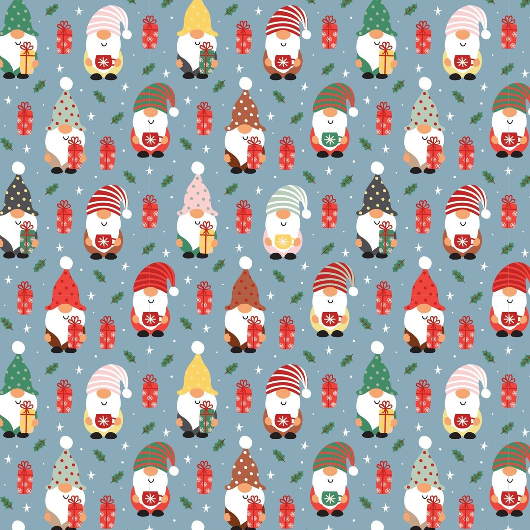 GNOEL LIGHT BLUE WITH SANTA GNOMES