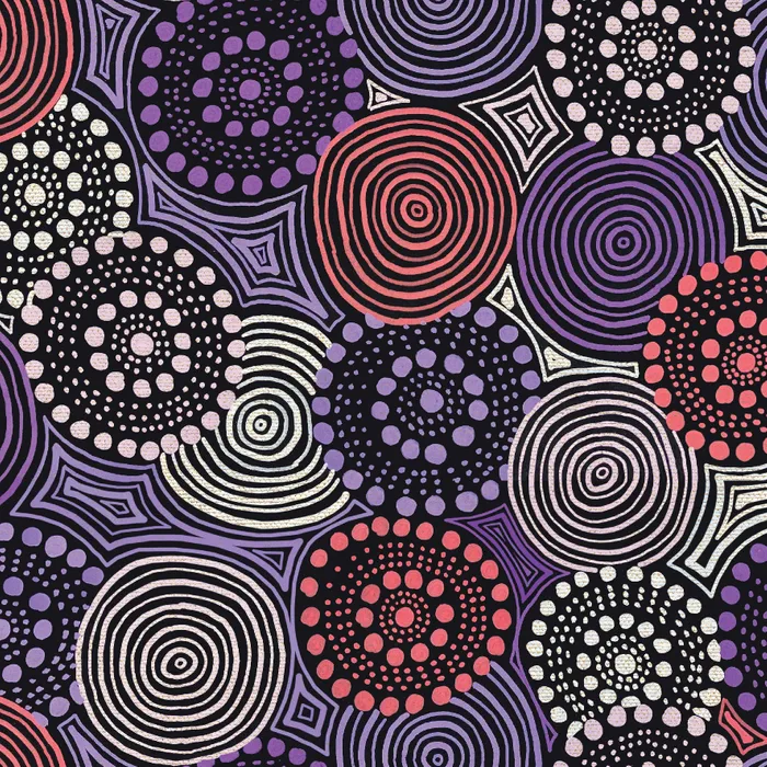 DV SALTWATER DREAMTIME LINEN/COTTON - PURPLE PINK SWIRLS