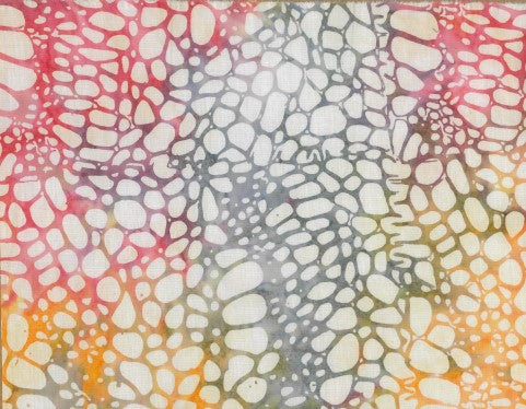 BATIK OPAL - WHITE DOT, ORANGE/RED BACK
