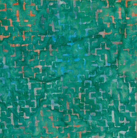 BATIK OPAL - GREEN RED BLUE BRICK