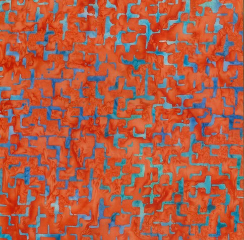 BATIK OPAL - ORANGE BLUE BRICK