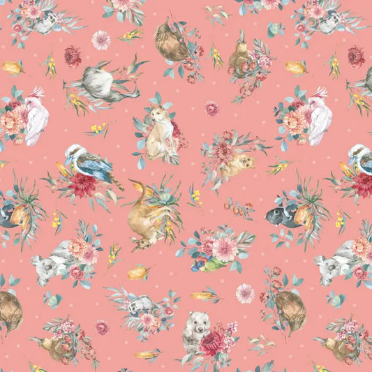 BUSH CELEBRATION - PINK W ANIMALS