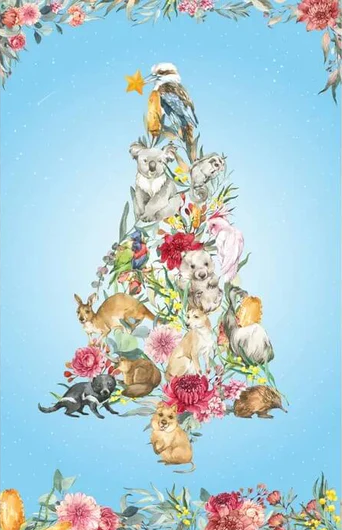 BUSH CELEBRATION - BLUE ANIMAL XMAS TREE PNL