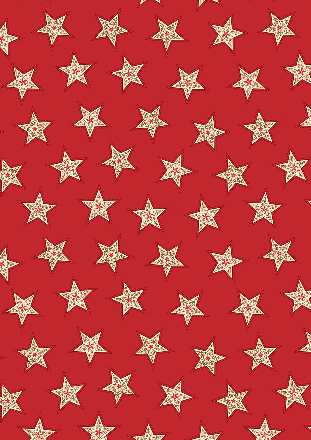 PEACE AND JOY STARS ON RED