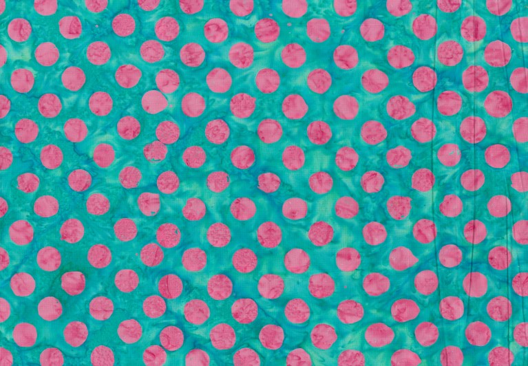BATIK BIG SPOTS PINK - TEAL BG