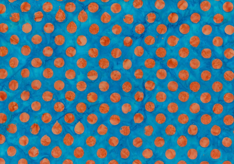 BATIK BIG SPOTS ORANGE - BLUE BG