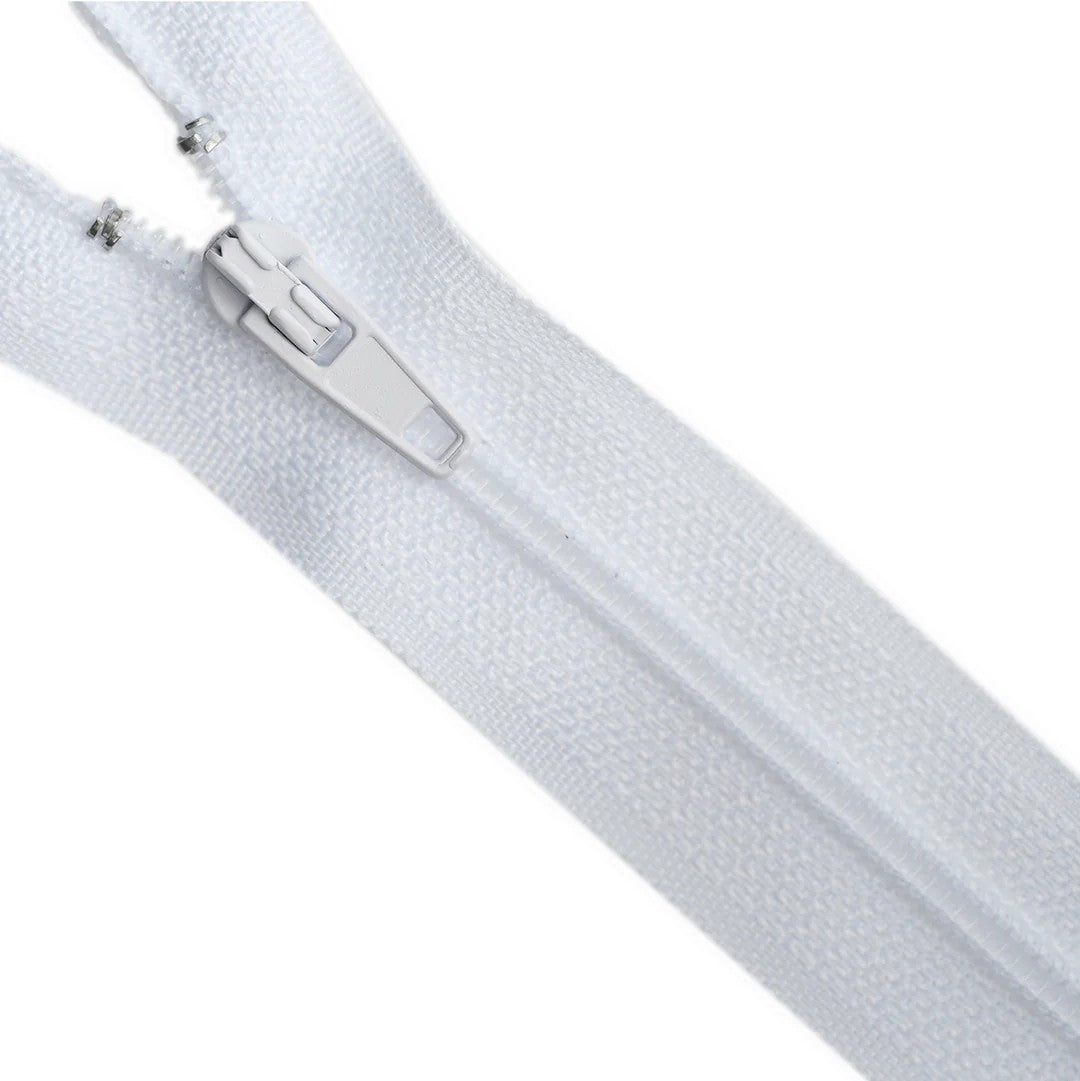 ZIP OPEN-END NYLON NO.3 WHITE 55CM