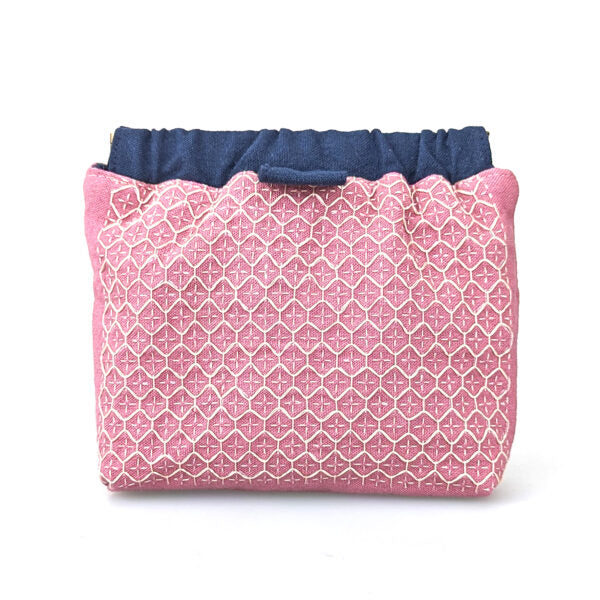SASHIKO FLEX FRAME PURSE KIT PINK