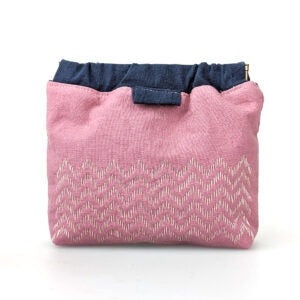 SASHIKO FLEX FRAME PURSE KIT SUGI-ZASHI PINK