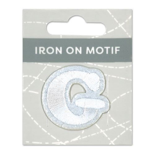IRON-ON MOTIF LETTER G WHITE
