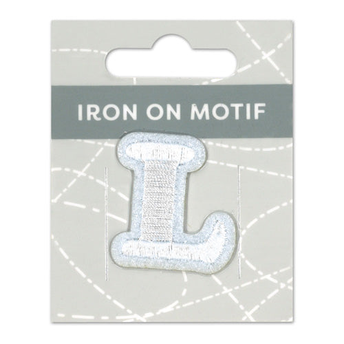 IRON-ON MOTIF LETTER L WHITE