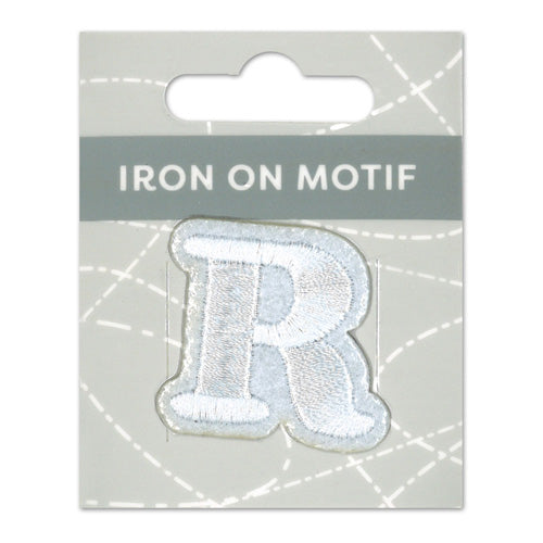 IRON-ON MOTIF LETTER R WHITE