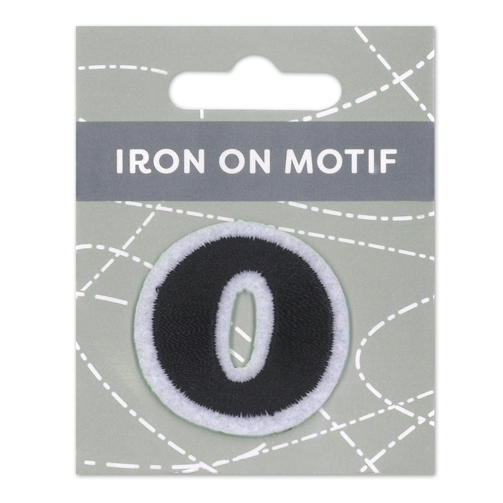 IRON-ON MOTIF LETTER O BLACK