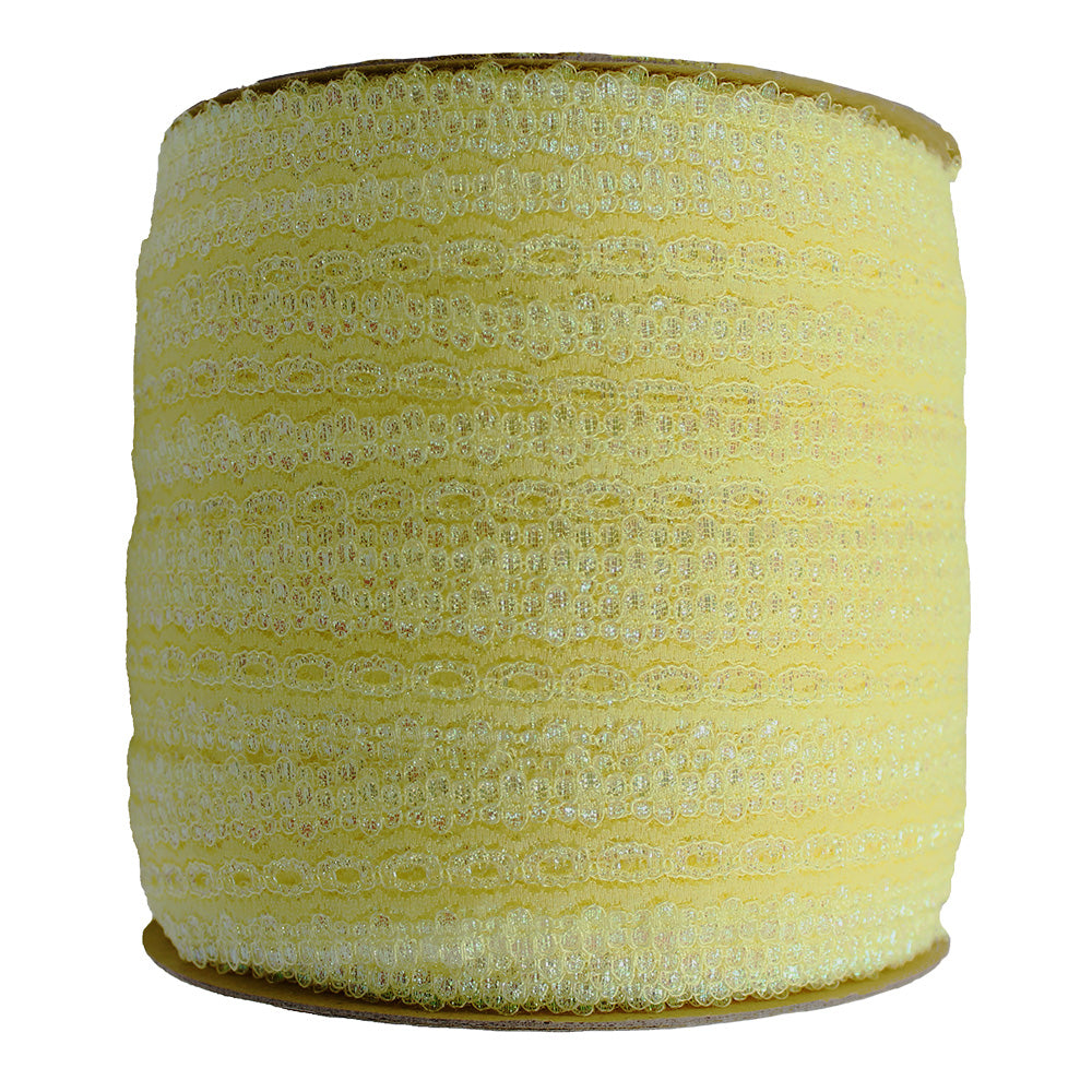 EYELET LACE OPAL 30MM YELLOW
