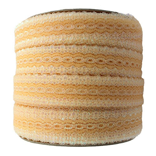 EYELET LACE OPAL 30MM PEACH