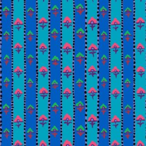 KAFFE FASSETT FEB 2023 - LT BLUE W BLUE STRIP & FLOWER