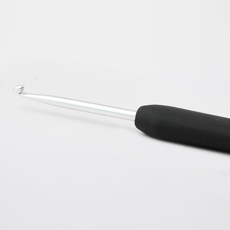 KNITPRO ALUMINIUM CROCHET HOOK SILVER/BLACK 4.50MM