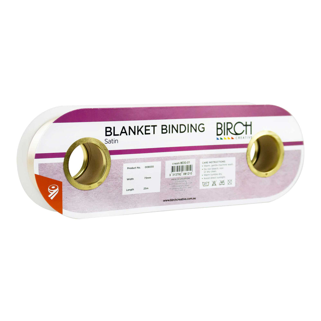 BLANKET BINDING WHITE 73MM FOLDED 8 WHITE