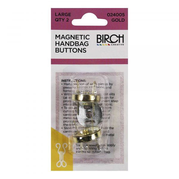 MAGNETIC HANDBAG BUTTON LARGE (2) GOLD