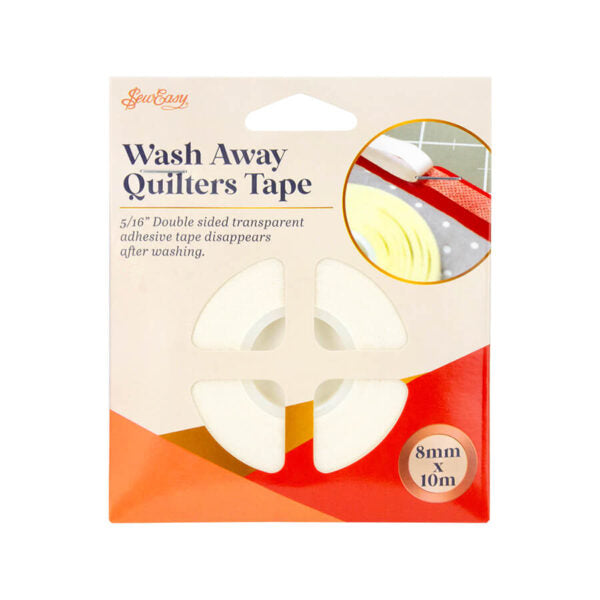 WASH AWAY QUILTERS TAPE 8MM X 10M SEW EASY