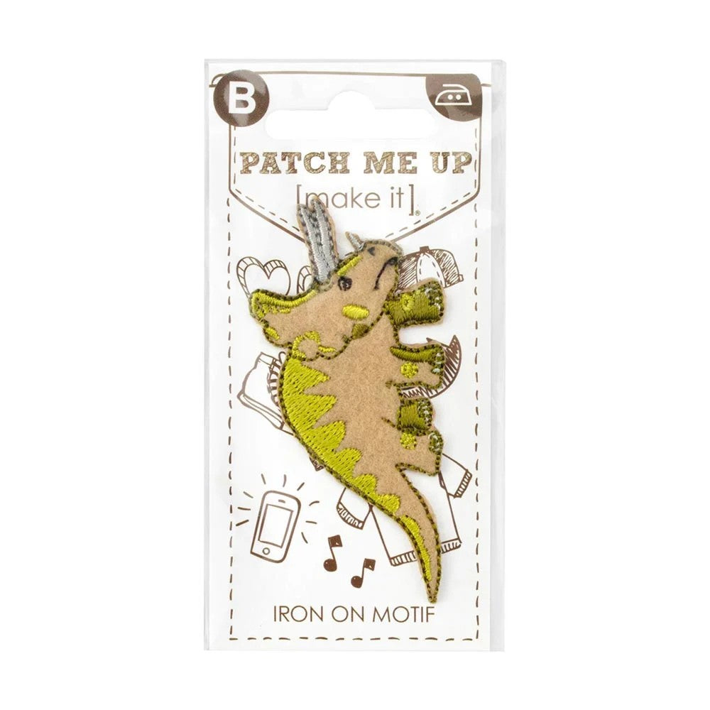 IRON ON MOTIF - DINO TRICERATOPS