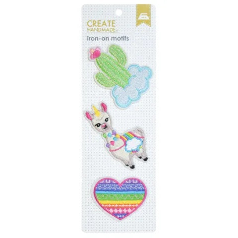 MOTIF IRON ON - CACTUS, LLAMA, HEART