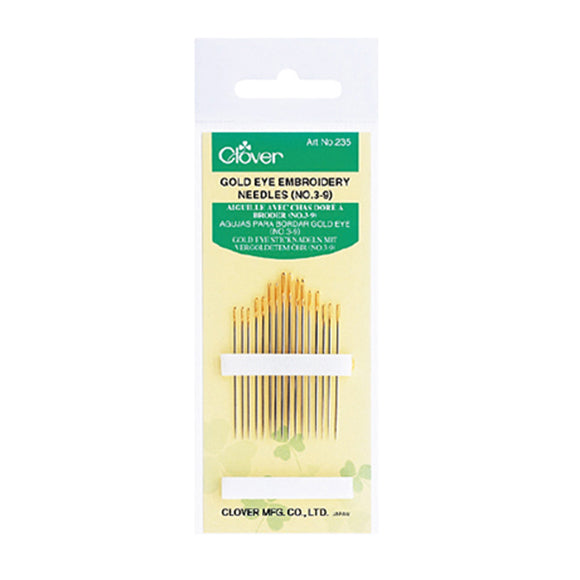NEEDLES EMBROIDERY 3-9  GOLD EYE CLOVER