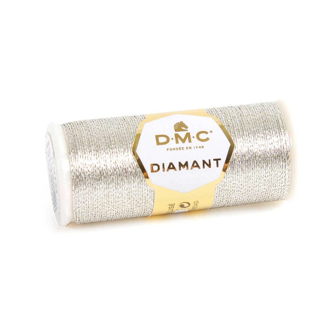 DMC DIAMANT EMBROIDERY THREAD 35M SPOOL D168 - LIGHT SILVER