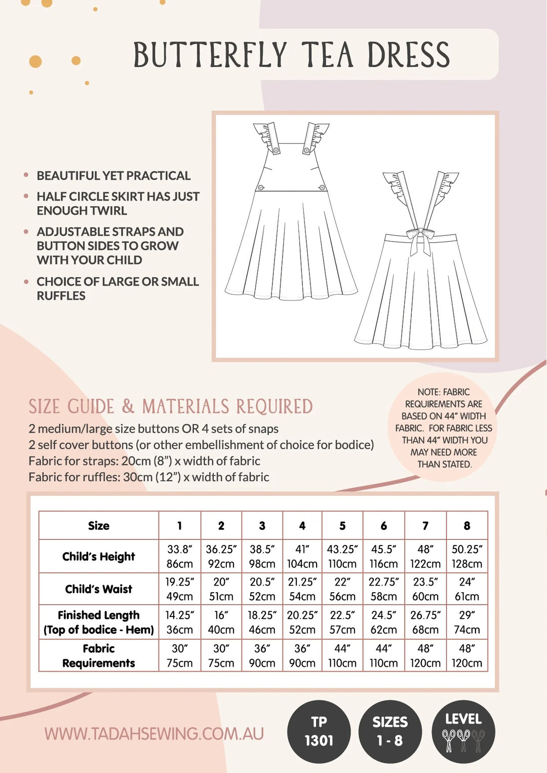 TADAH BUTTERFLY TEA DRESS