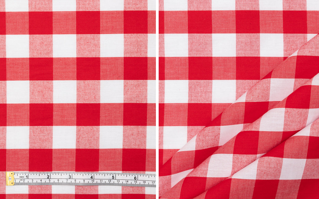 GINGHAM 1" RED SQUARE