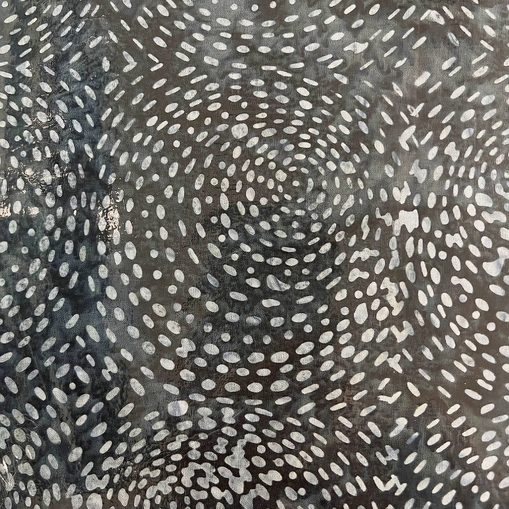 BATIK DOTS AND DASHES - DARK GREEN AND BLACK BLUE DOTS