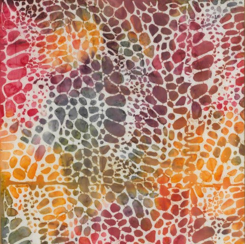 BATIK OPAL - RED, ORANGE DOT