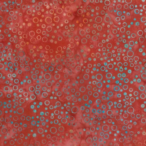 BATIK OPAL - RED GREEN BUBBLES