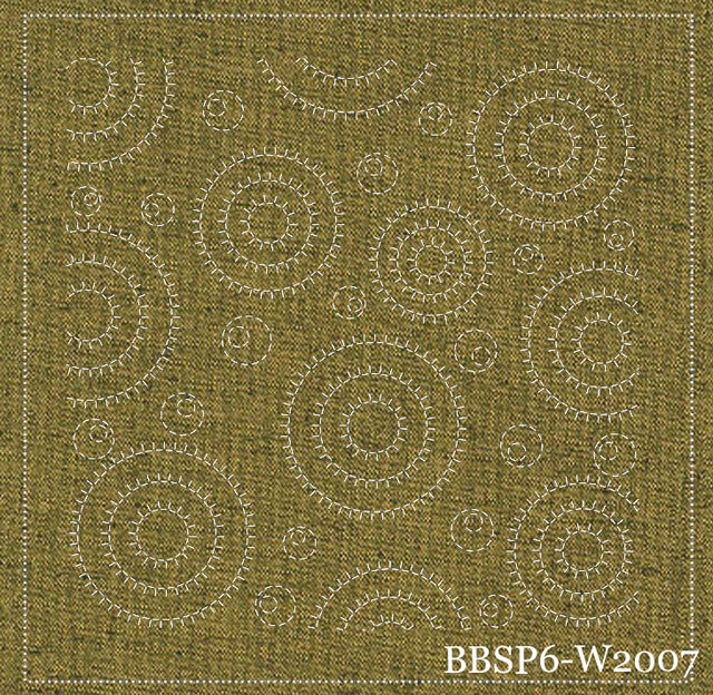 SASHIKO PRE- STENCILLED BLOCK  - WATER RIPPLES GOLD