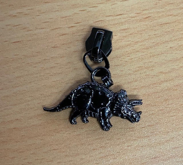 ZIPPER #5 PULL - DINOSAUR GUN BLACK