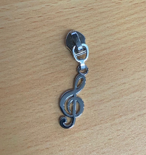 ZIPPER #5 PULL - MUSICAL SILVER