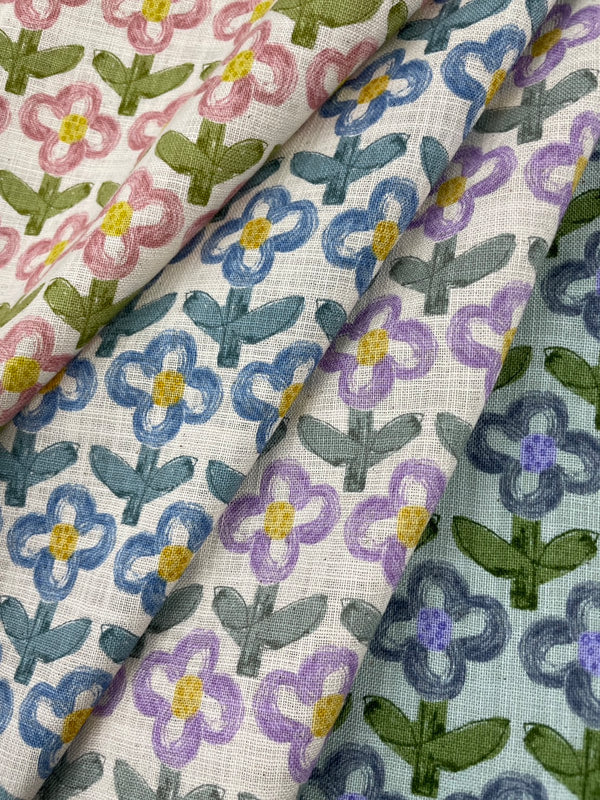 SEVENBERRY LINEN LIKE COTTON FLOWER MAUVE