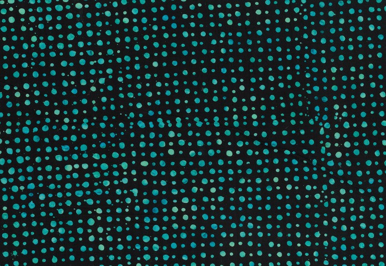 BATIK SPOTS TEAL - BLACK BG