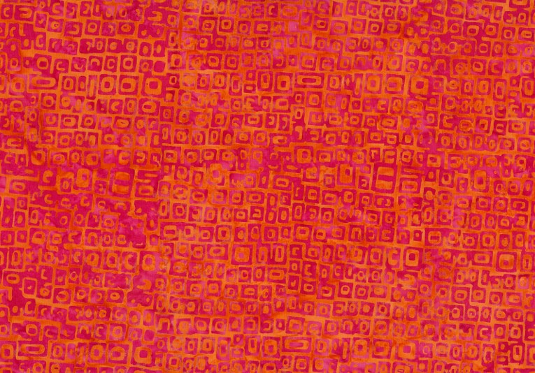 BATIK SQUARES ORANGE-PINK BG