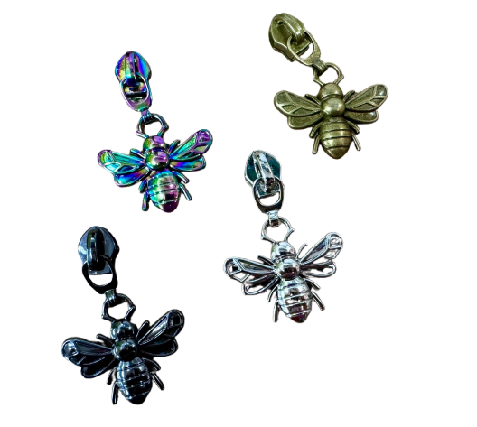 ZIPPER PULL #5 - CUTE BEE SILVER