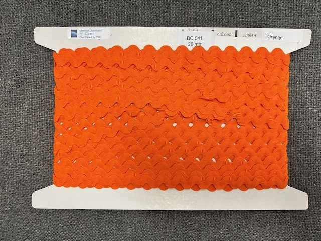 RIC RAC BRAID 9MM ORANGE