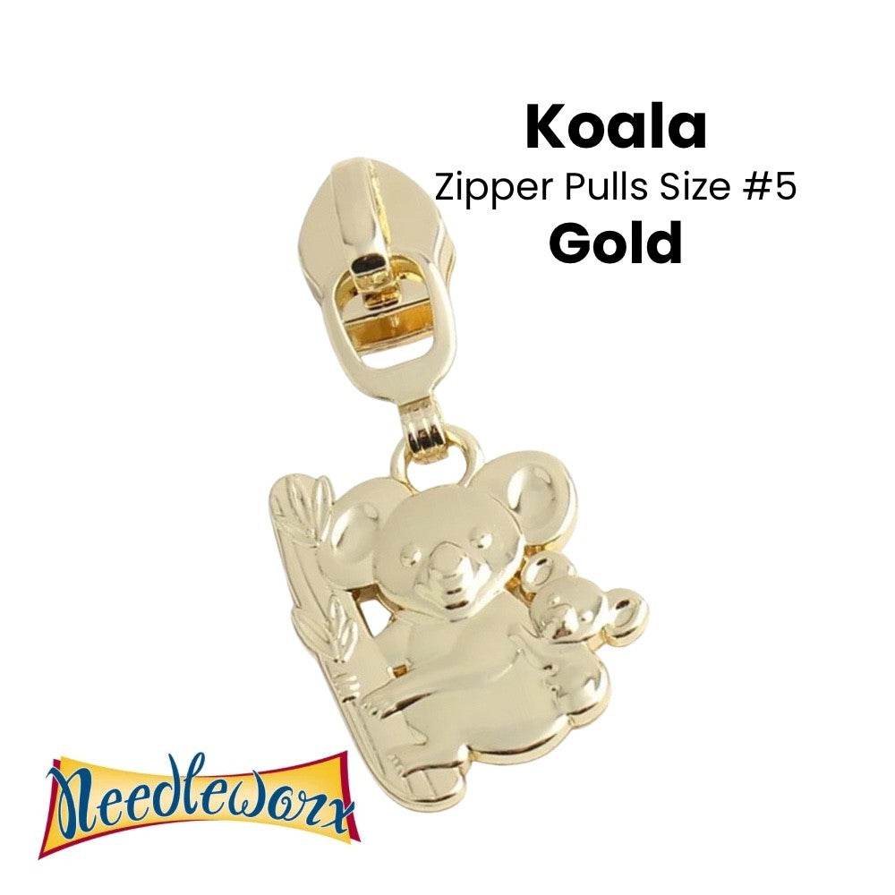 ZIPPER PULL #5 KOALA GOLD