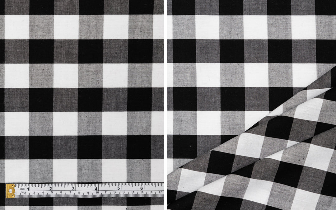 GINGHAM 1" BLACK SQUARE