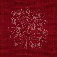 SASHIKO DAFFODIL 33CM X 33CM CHERRY RED