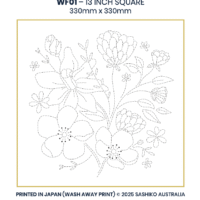 SASHIKO WILDFLOWER BOUQUET 33CM X 33CM INDIGO